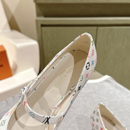 SWING HIGH MARY JANE 55 MM IN WHITE MONOGRAM CALFSKIN
