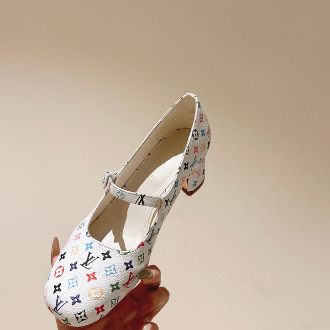 SWING HIGH MARY JANE 55 MM IN WHITE MONOGRAM CALFSKIN