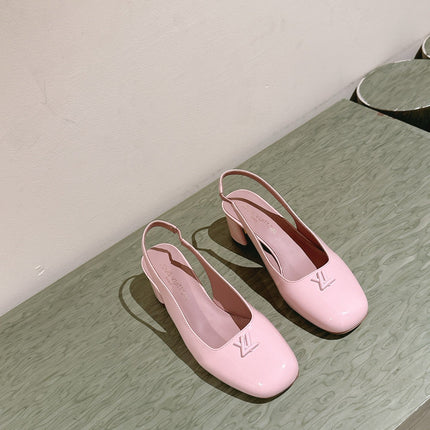 SWING SLINGBACK PUMP 55 MM IN PEACH PINK CALFSKIN