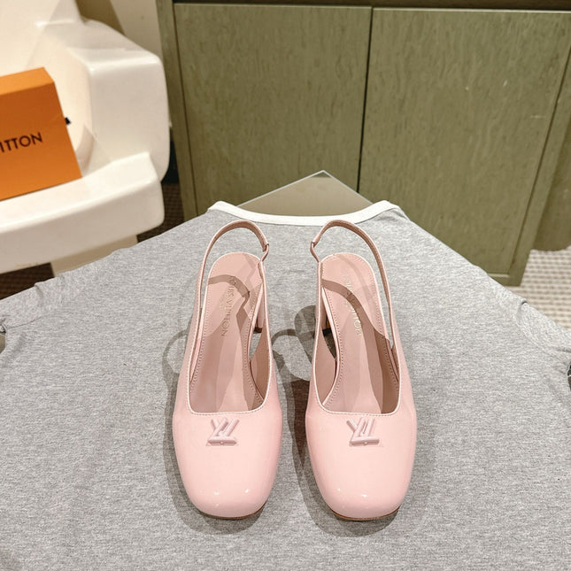 SWING SLINGBACK PUMP 55 MM IN PEACH PINK CALFSKIN