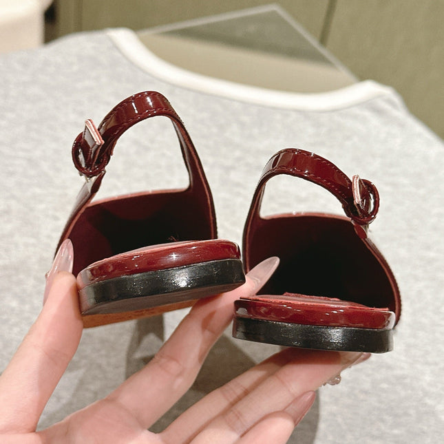 ALAIA SLINGBACK 25S IN RED PATENT LEATHER