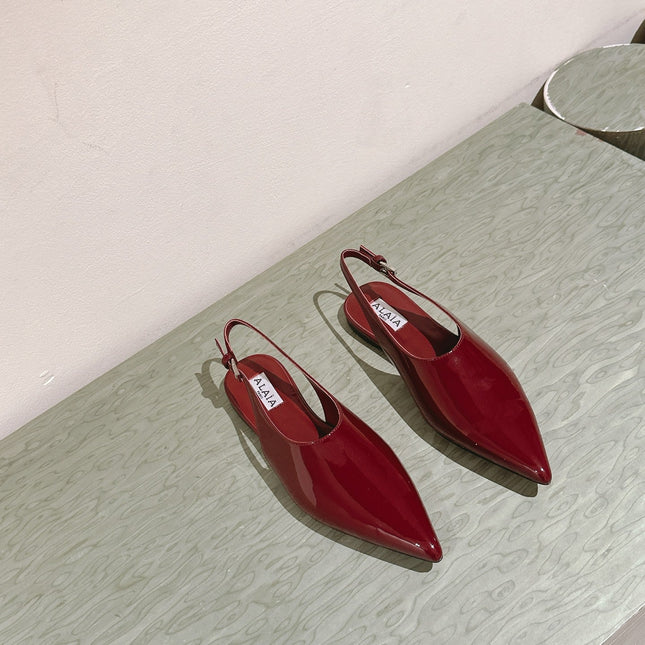 ALAIA SLINGBACK 25S IN RED PATENT LEATHER