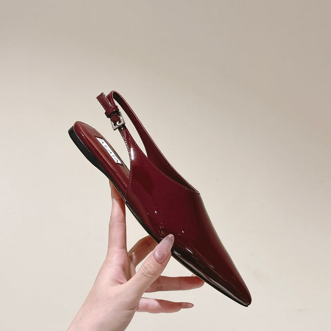 ALAIA SLINGBACK 25S IN RED PATENT LEATHER