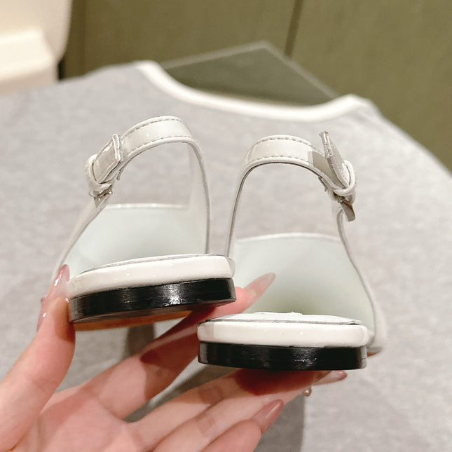 ALAIA SLINGBACK 25S IN WHITE PATENT LEATHER