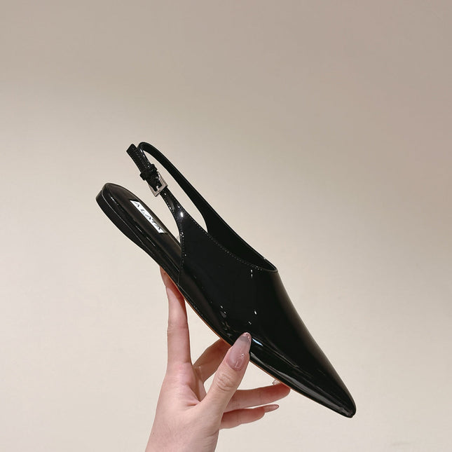 ALAIA SLINGBACK 25S IN BLACK PATENT LEATHER