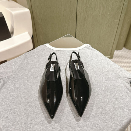 ALAIA SLINGBACK 25S IN BLACK PATENT LEATHER