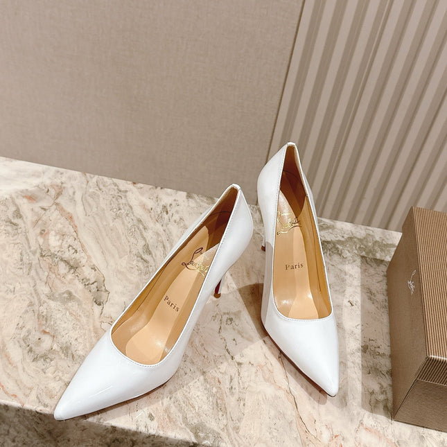 SPORTY KATE PUMPS 95MM IN WHITE GLOSSY CALFSKIN