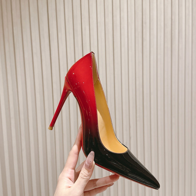 SPORTY KATE PUMPS 95MM IN GRADIENT RED GLOSSY CALFSKIN