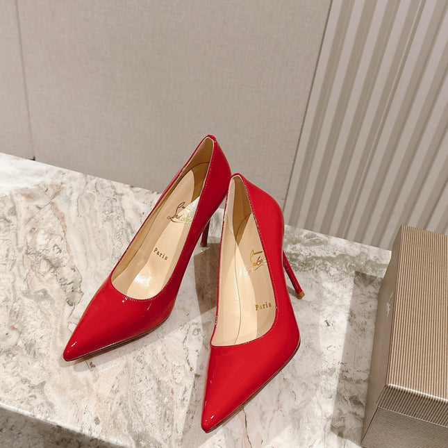 SPORTY KATE PUMPS 95MM IN RED GLOSSY CALFSKIN