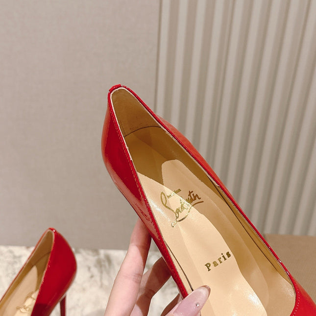 SPORTY KATE PUMPS 95MM IN RED GLOSSY CALFSKIN