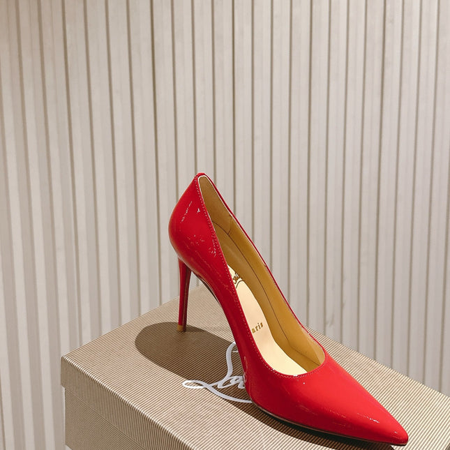 SPORTY KATE PUMPS 95MM IN RED GLOSSY CALFSKIN