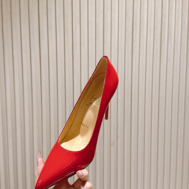 SPORTY KATE PUMPS 95MM IN RED GLOSSY CALFSKIN