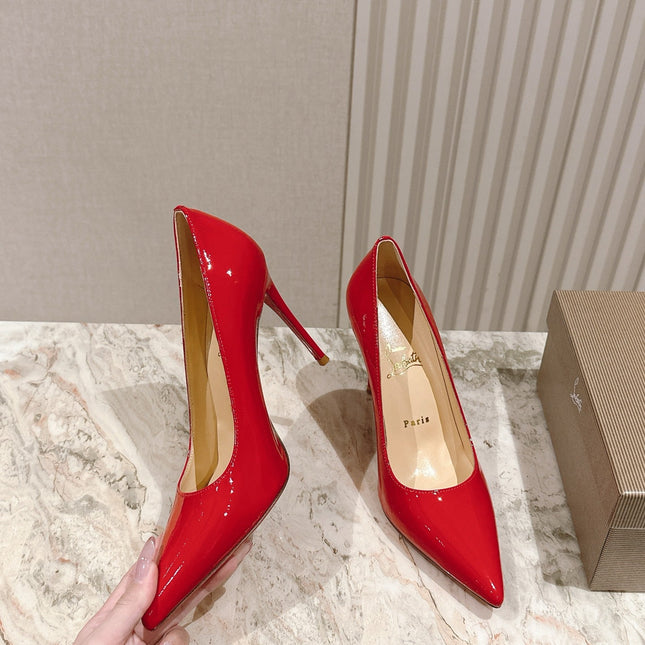 SPORTY KATE PUMPS 95MM IN RED GLOSSY CALFSKIN