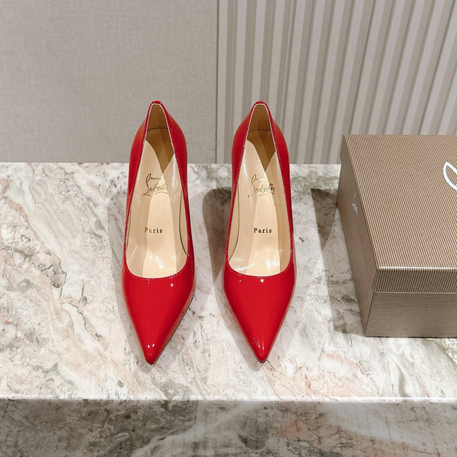 SPORTY KATE PUMPS 95MM IN RED GLOSSY CALFSKIN