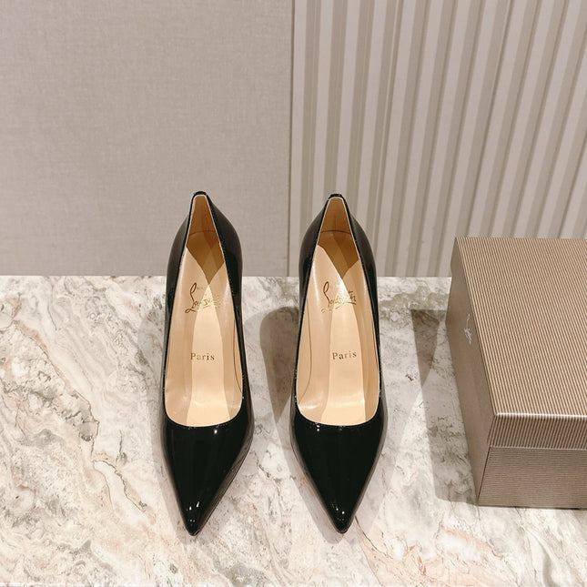 SPORTY KATE PUMPS 95MM IN BLACK GLOSSY CALFSKIN