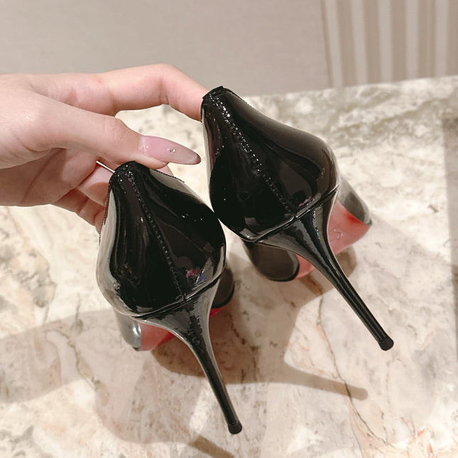 SPORTY KATE PUMPS 95MM IN BLACK GLOSSY CALFSKIN