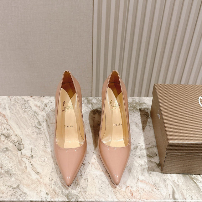 SPORTY KATE PUMPS 95MM IN BEIGE GLOSSY CALFSKIN