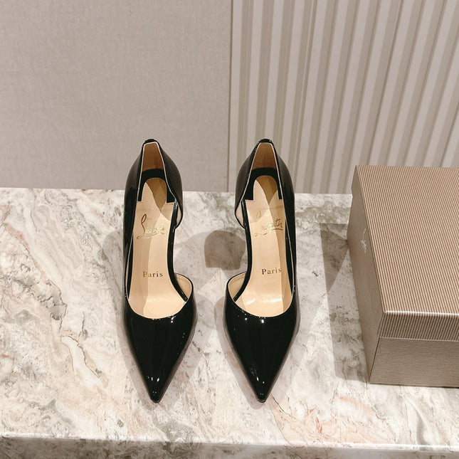 IRIZA PUMPS 95MM IN BLACK PATENT CALFSKIN