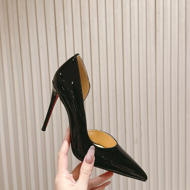 IRIZA PUMPS 95MM IN BLACK PATENT CALFSKIN