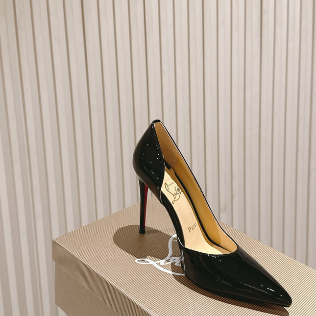 IRIZA PUMPS 95MM IN BLACK PATENT CALFSKIN
