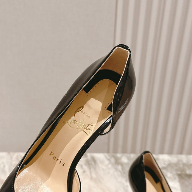 IRIZA PUMPS 95MM IN BLACK PATENT CALFSKIN