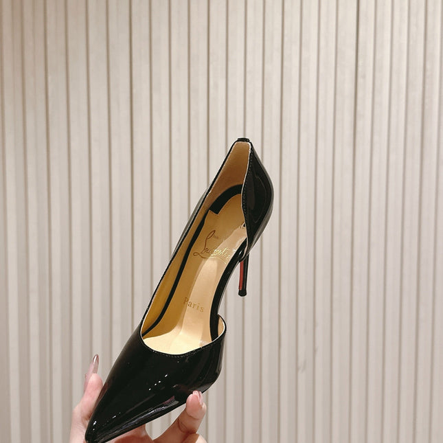 IRIZA PUMPS 95MM IN BLACK PATENT CALFSKIN