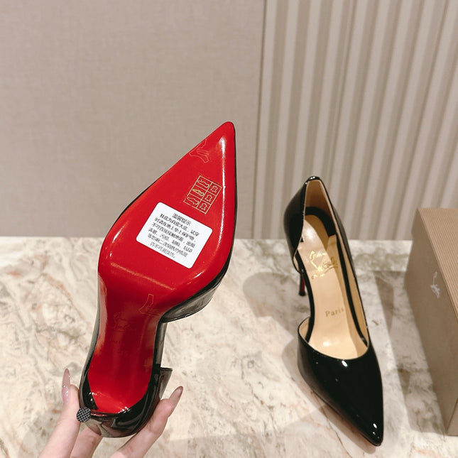 IRIZA PUMPS 95MM IN BLACK PATENT CALFSKIN
