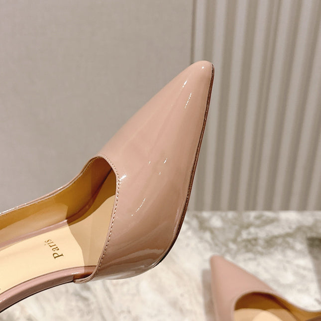 IRIZA PUMPS 95MM IN BEIGE PATENT CALFSKIN