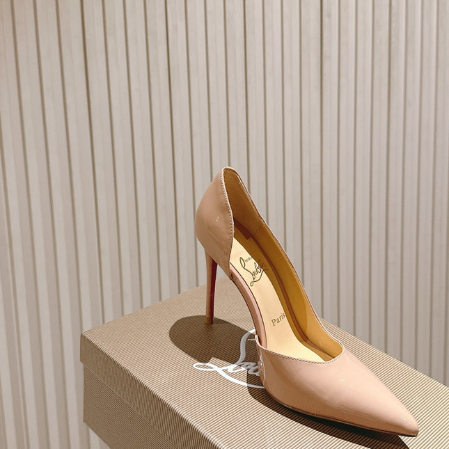 IRIZA PUMPS 95MM IN BEIGE PATENT CALFSKIN