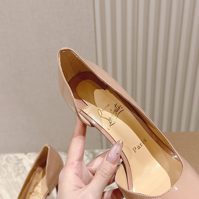 IRIZA PUMPS 95MM IN BEIGE PATENT CALFSKIN