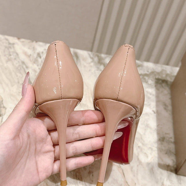 IRIZA PUMPS 95MM IN BEIGE PATENT CALFSKIN