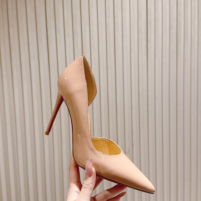 IRIZA PUMPS 95MM IN BEIGE PATENT CALFSKIN