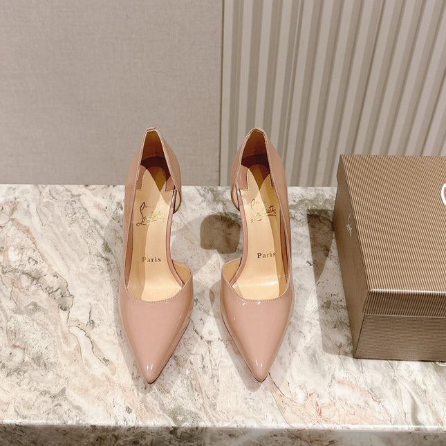 IRIZA PUMPS 95MM IN BEIGE PATENT CALFSKIN