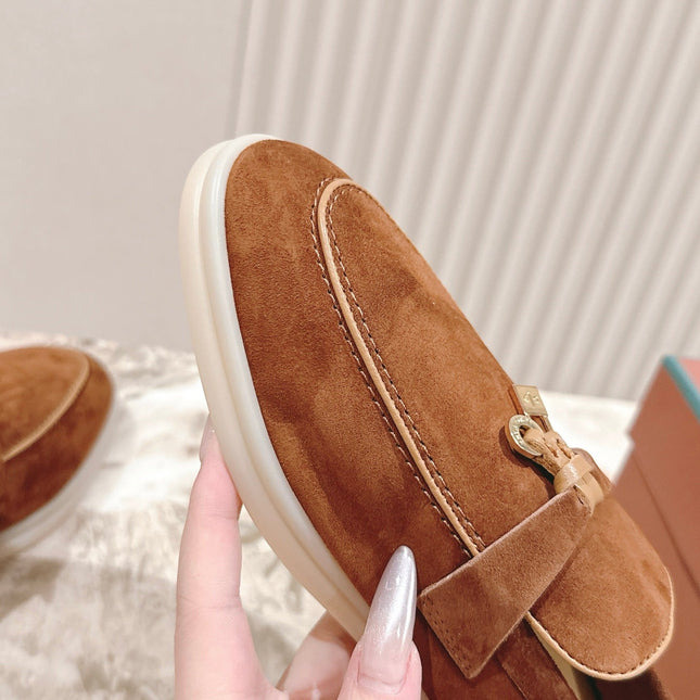 LP LOAFERS 25S IN BROWN SUEDE WITH SILVER HARDWARE