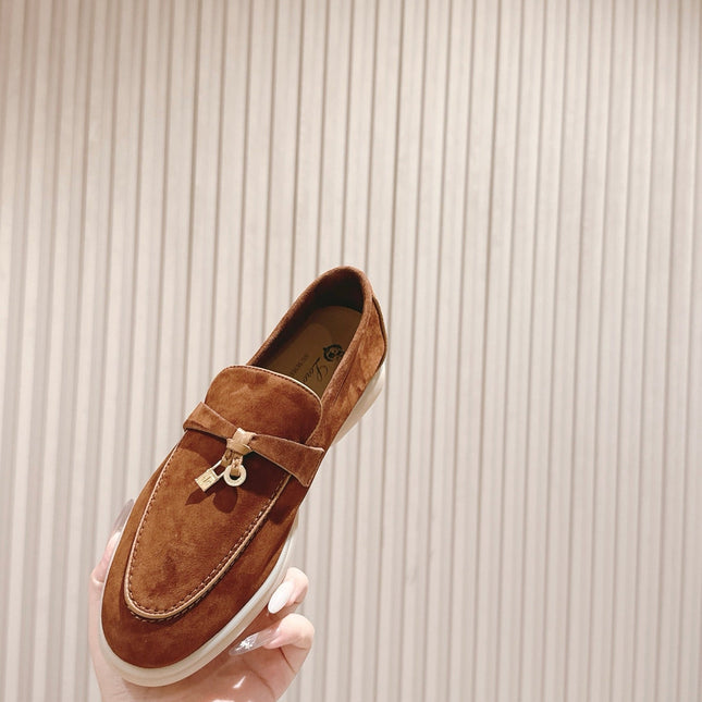 LP LOAFERS 25S IN BROWN SUEDE WITH SILVER HARDWARE
