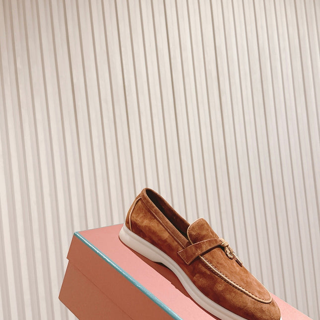 LP LOAFERS 25S IN BROWN SUEDE WITH SILVER HARDWARE
