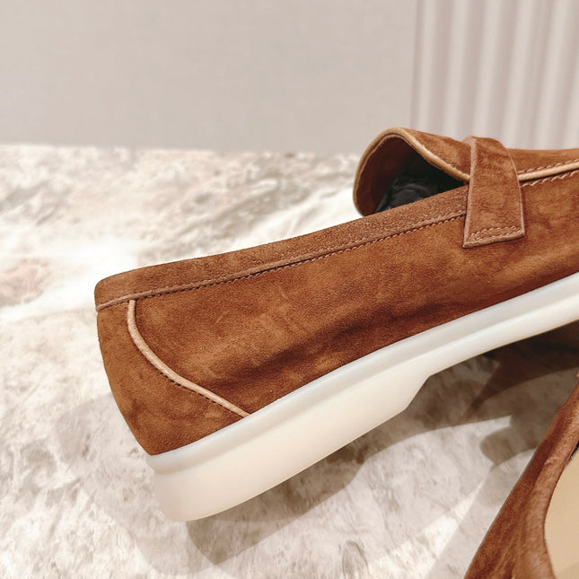 LP LOAFERS 25S IN BROWN SUEDE WITH SILVER HARDWARE