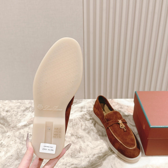 LP LOAFERS 25S IN BROWN SUEDE WITH SILVER HARDWARE