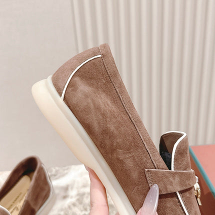 LP LOAFERS 25S IN LIGHT BROWN SUEDE WITH SILVER HARDWARE