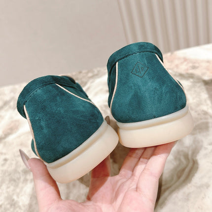 LP LOAFERS 25S IN OCEAN GREEN-BLUE SUEDE WITH SILVER HARDWARE