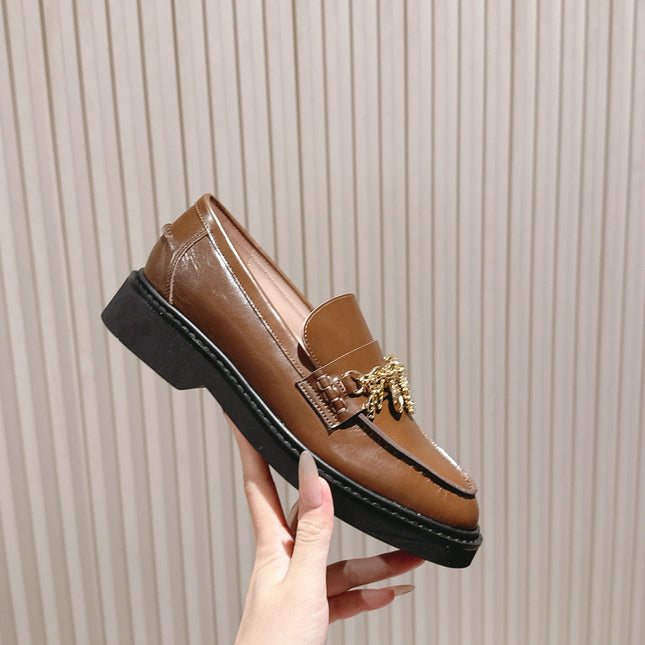 ROGER VIVIER 25S RANGERS CHAIN LOAFER IN DARK BROWN CALFSKIN