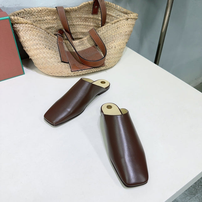 FLAT BUBBLE IN BROWN LAMBSKIN