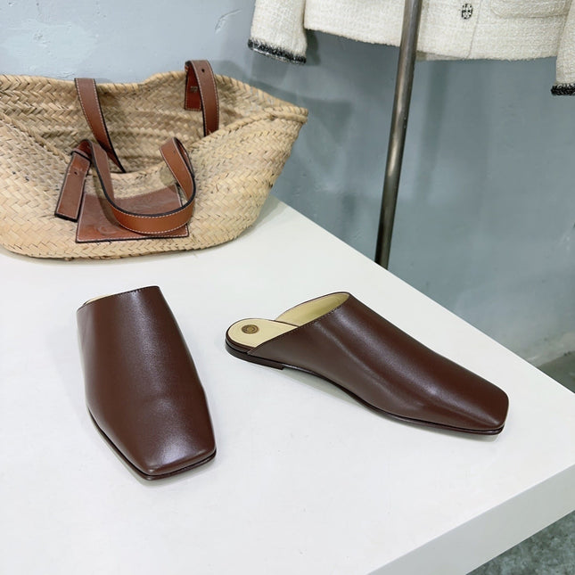 FLAT BUBBLE IN BROWN LAMBSKIN