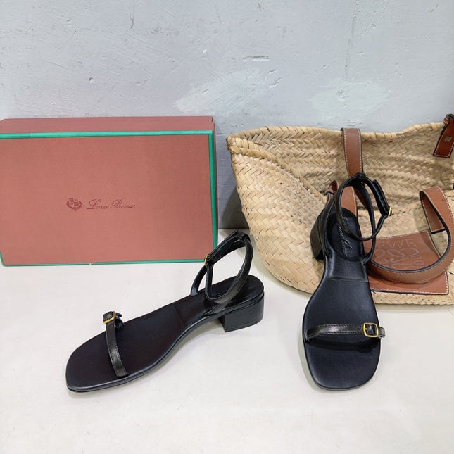 LP MINDIL SANDAL 25 IN BLACK LAMBSKIN