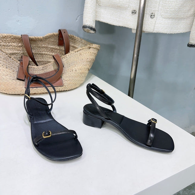 LP MINDIL SANDAL 25 IN BLACK LAMBSKIN
