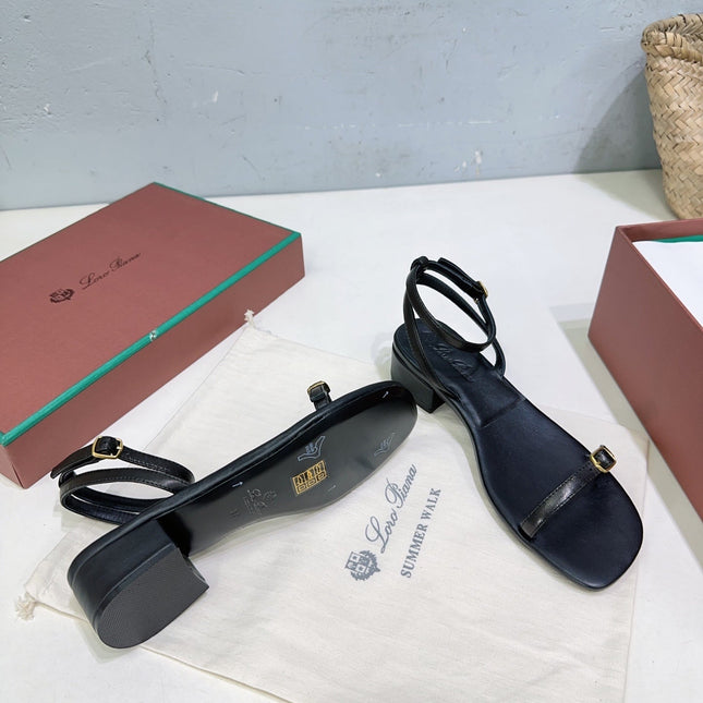 LP MINDIL SANDAL 25 IN BLACK LAMBSKIN