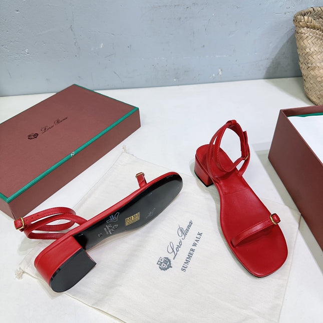 LP MINDIL SANDAL 25 IN RED LAMBSKIN