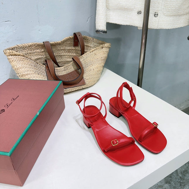 LP MINDIL SANDAL 25 IN RED LAMBSKIN