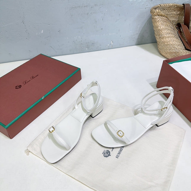 LP MINDIL SANDAL 25 IN WHITE LAMBSKIN