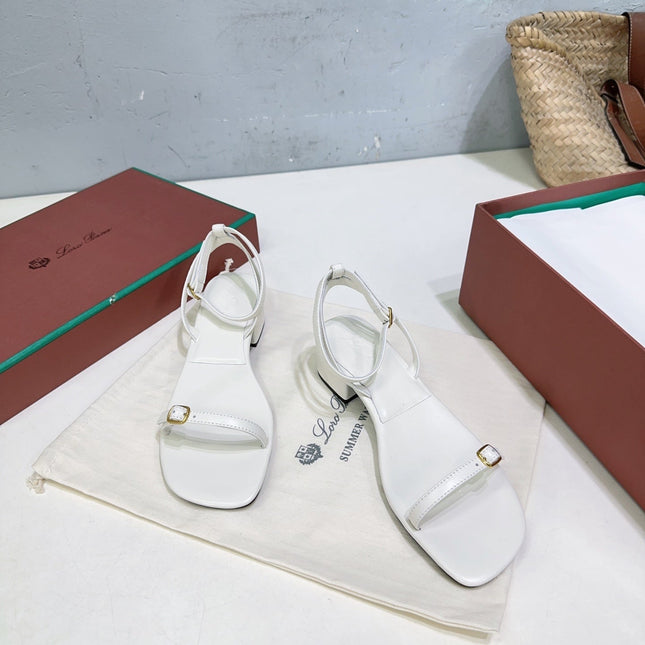 LP MINDIL SANDAL 25 IN WHITE LAMBSKIN